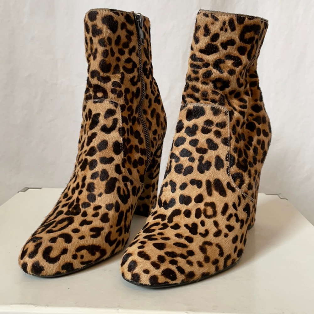 Steve Madden leopard high heel booties